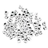PERLES ACRYLIQUES LETTRES CARREES NOIR BLANC 0.6 CM