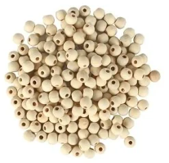 PERLES BOIS BRUT RONDES 0.8CM X200 PIECES