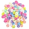 PERLES FANTAISIE ACRYLIQUE COULEURS PASTELS 0.9X0.5CM X45G