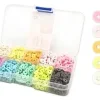 PERLES HEISHI 10 COULEURS PASTEL 6X1.2MM X1500 PIECES