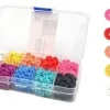PERLES HEISHI 10 COULEURS VIVES 6X1.2MM X1500 PIECES
