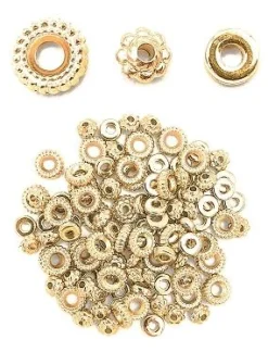 PERLES INTERCALAIRES HEISHI METAL DORE X105 PIECES