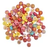 PERLES LETTRES RONDES ACRYLIQUE COULEURS 0.7 X0.3CM X40G