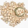 PERLES RONDES BOIS 0.8 A 2.3CM X385 PIECES