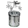 PHOTOPHORE TOURNANT ETOILE ARGENT 9X11CM