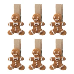 PINCE DECORATIVE BONHOMME PAIN EPICE X6 PIECES