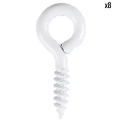 PITON FERME PLASTIFIE BLANC 2.5X22MM 8PCS
