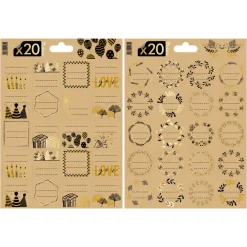 PLANCHE STICKER KRAFT DORURE A CHAUD