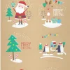 PLANCHE 12 STICKERS KRAFT NOEL