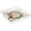 PLATEAU DECORATIF COURONNE MERRY CHRISTMAS D.30CM