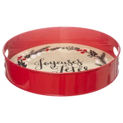 PLATEAU DE PRESENTATION ROND BOIS METAL 35CM