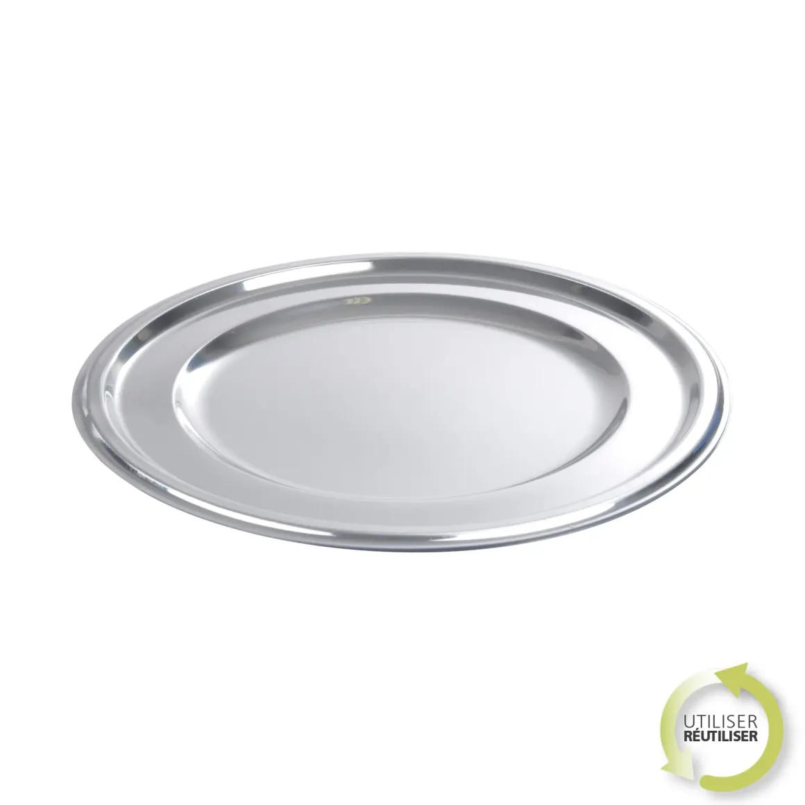 PLATEAUX RONDS 30CM ARGENT X2 PIECES