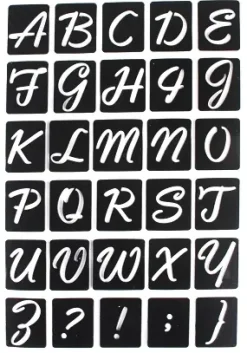 POCHOIRS ADHESIFS ALPHABET N.2 14X20CM X30 PIECES