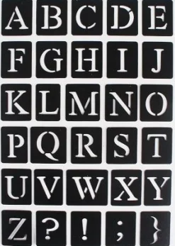 POCHOIRS ADHESIFS ALPHABET 14X20CM X30 PIECES