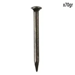 POINTE A BETON TETE RONDE ACIER BLEUI 2X25MM 70G