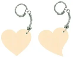 PORTE CLEFS BOIS COEURS 5 CM X 4 PCS