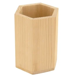 POT A CRAYONS BOIS HEXAGONAL DIAM. 8 CM HAUT. 10 CM