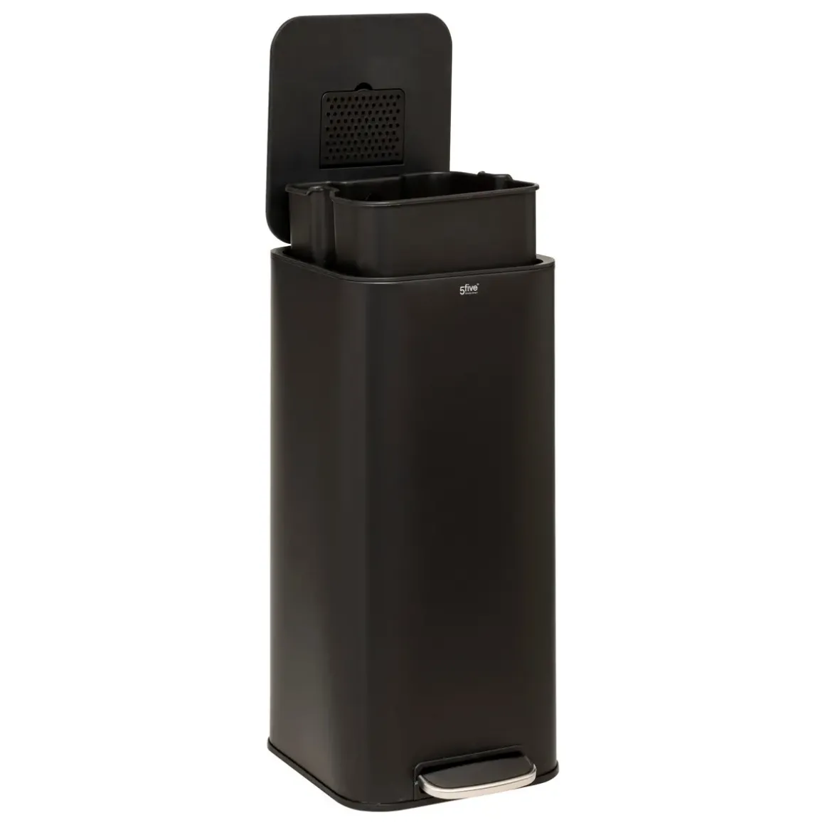 POUBELLE A PEDALE CARRE DELTA 30L NOIRE