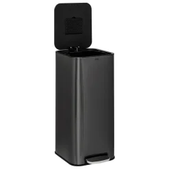 POUBELLE A PEDALE CARRE DELTA 30L CARBONE