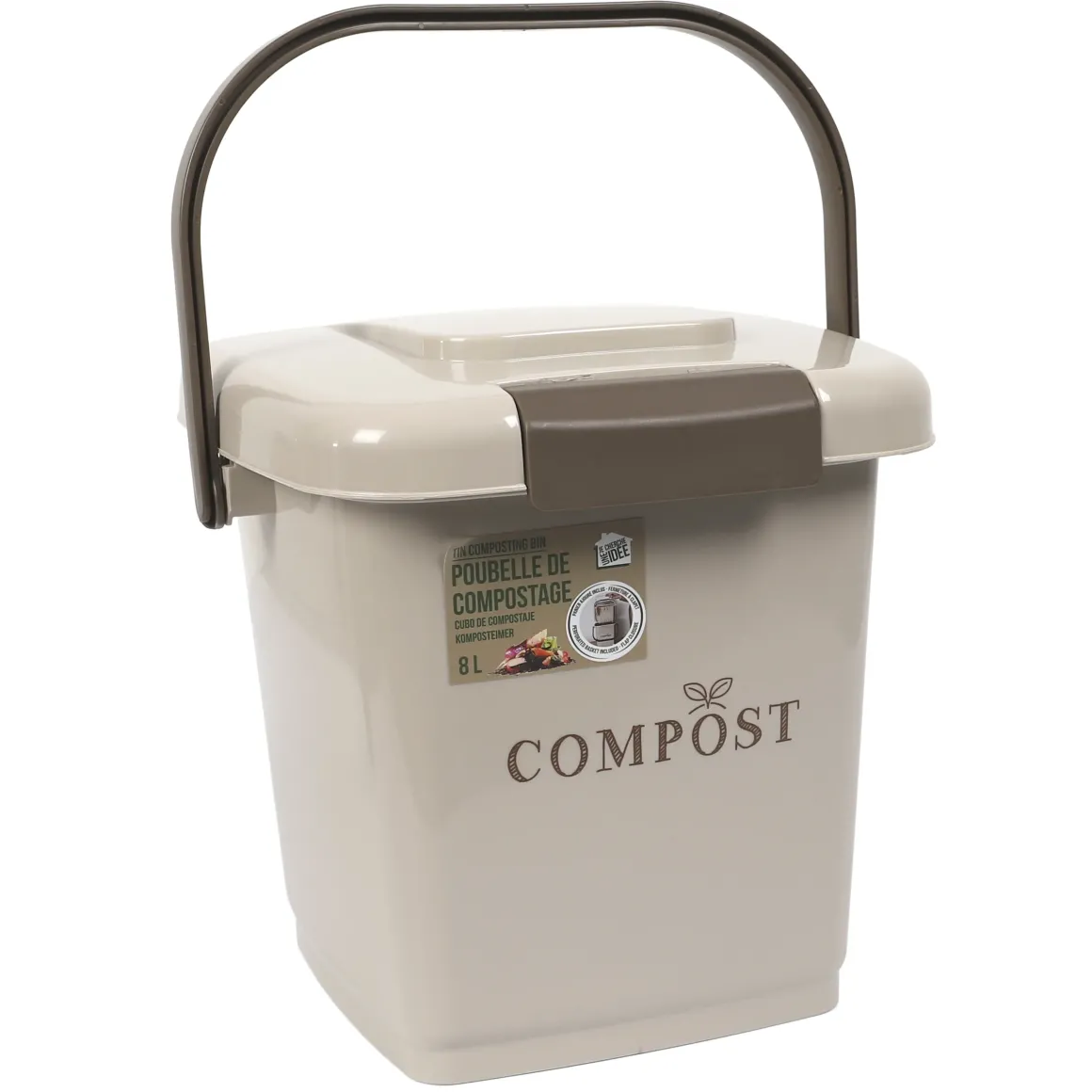 POUBELLE COMPOST 8L SEAU PERFORE ET COUVERCLE