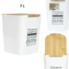 POUBELLE COMPOST PLASTIQUE COUVERCLE BAMBOU