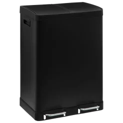 POUBELLE DE TRI A PEDALE ARIANE 2 X 30L METAL NOIR