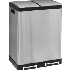 POUBELLE DE TRI A PEDALE ARIANE 2 X 30L METAL INOX