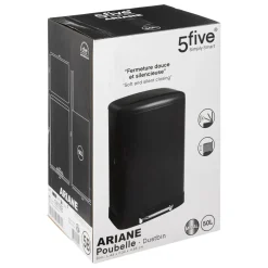 POUBELLE METAL 50L ARIANE NOIR