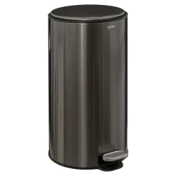 POUBELLE METAL 30L INOX NOIR DELTA