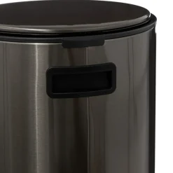 POUBELLE METAL 30L INOX NOIR DELTA