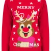 PULL NOEL ADULTE MERRY CHRISTMAS CERF