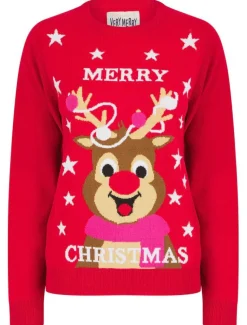 PULL NOEL ADULTE MERRY CHRISTMAS CERF