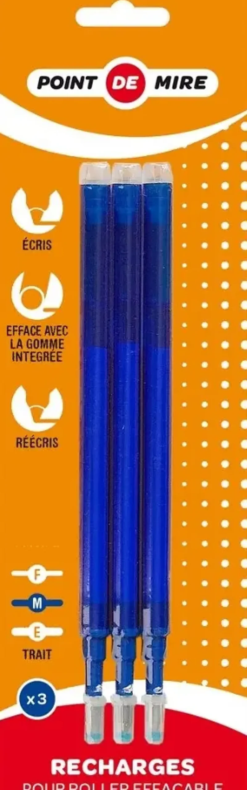 3 RECHARGES ROLLER THERMO POINTES MOYENNES B