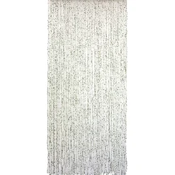 RIDEAU DE PORTE FICELLE TRESSEE FEUILLE 90X200CM ECRU
