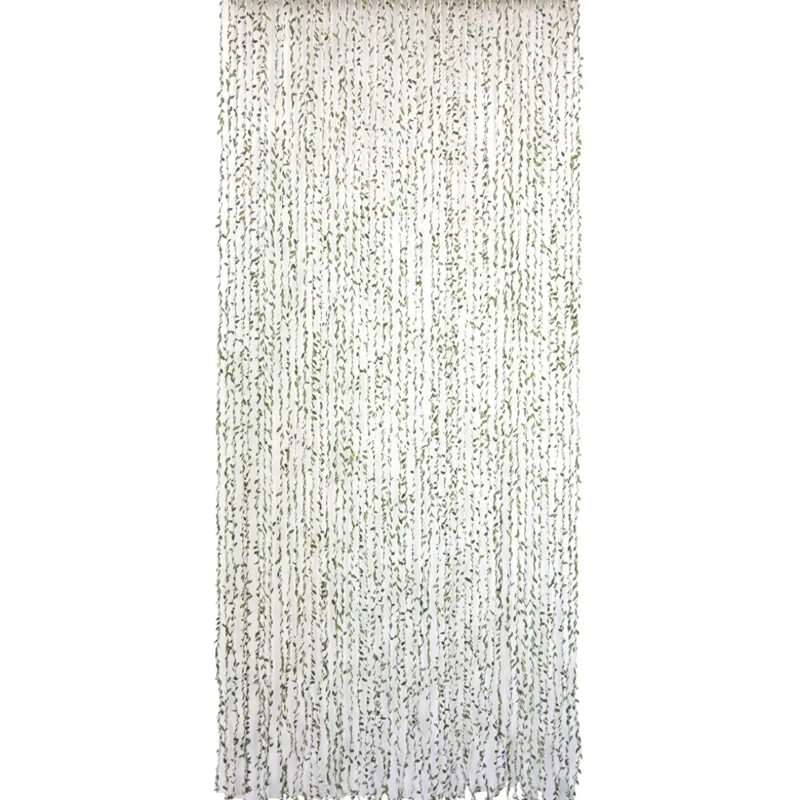 RIDEAU DE PORTE FICELLE TRESSEE FEUILLE 90X200CM ECRU