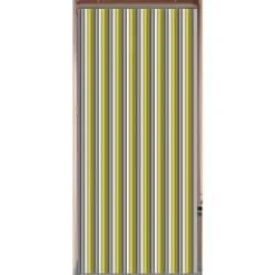 RIDEAU DE PORTE PLASTIQUE 90X220 CM GRIS BLANC JAUNE