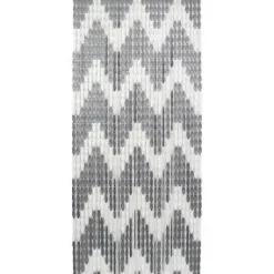 RIDEAU PORTE LANIERES AJOUREES 90X200CM GRIS BLANC