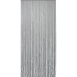 RIDEAU PORTE LANIERES TORSADES 90X210CM GRIS