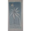 RIDEAU PORTE STICK BAMBOU IMPRIME MER 90X200CM TURQUOISE