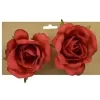 ROSE BOUTON X2 PIECES A ATTACHER OU POSER ROUGE