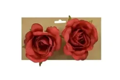 ROSE BOUTON X2 PIECES A ATTACHER OU POSER ROUGE