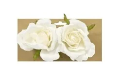ROSE BOUTON X2 PIECES A ATTACHER OU POSER BLANC