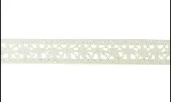 RUBAN DENTELLE COTON BLANC FLEUR 1.8CMX2M