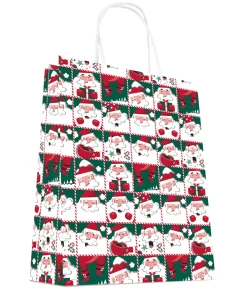 SAC CABAS KRAFT BLC PF PERE NOEL PF 18X23CM