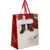 SAC CADEAU IMPRIME MOYENNE TAILLE PERE NOEL AVEC FOURRURE