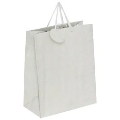 SAC CADEAU PAILLETTE ARGENT D.26.7X13.7X33CM