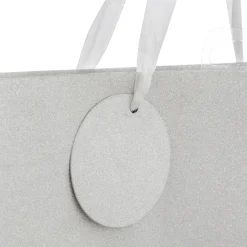 SAC CADEAU PAILLETTE ARGENT D.26.7X13.7X33CM