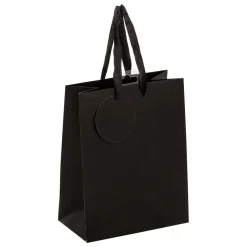 SAC CADEAU PAILLETTE NOIR D.18X10X23CM