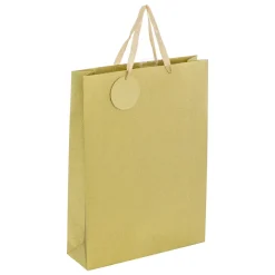 SAC CADEAU PAILLETTE OR D.33X10.2X45.5CM