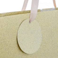 SAC CADEAU PAILLETTE OR D.33X10.2X45.5CM